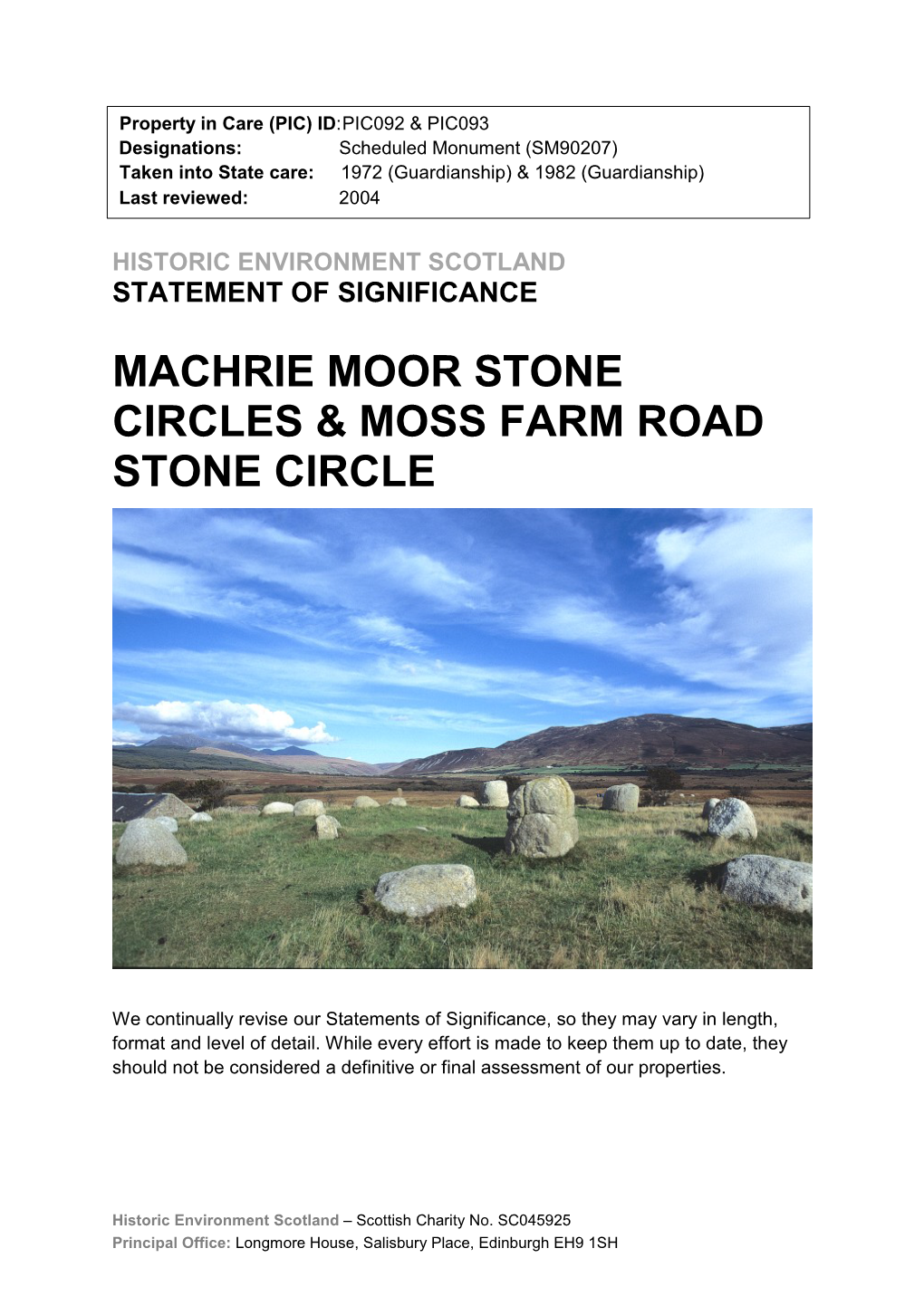 Machrie Moor Stone Circles & Moss Farm Road Stone Circle