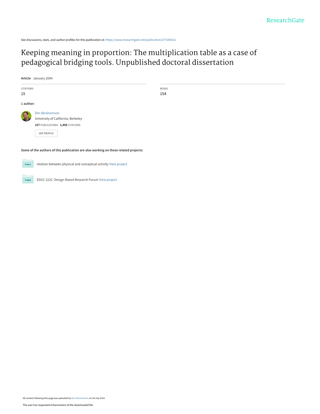 Keeping Meaning in Proportion: the Multiplication Table As a Case of Pedagogical Bridging Tools