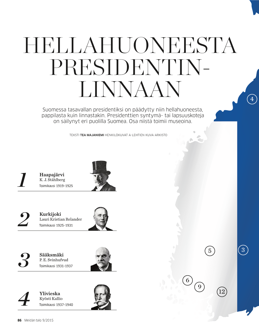 Hellahuoneesta Presidentin- Linnaan