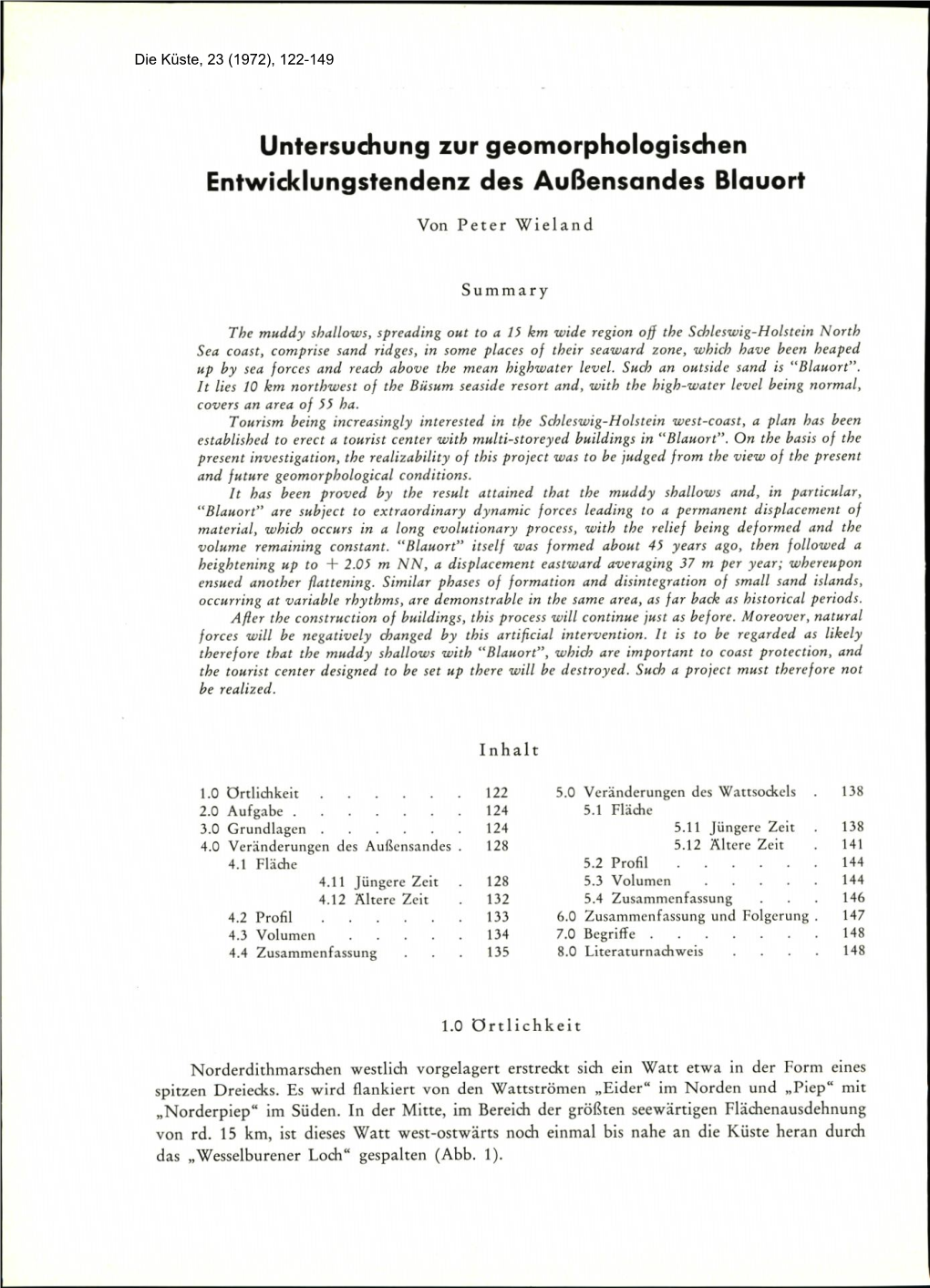 Die Küste, 23 (1972), 122-149