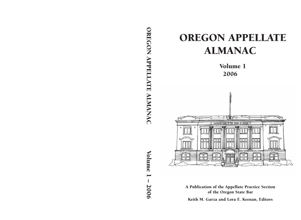 Oregon Appellate Almanac Oregon Appellate Almanac