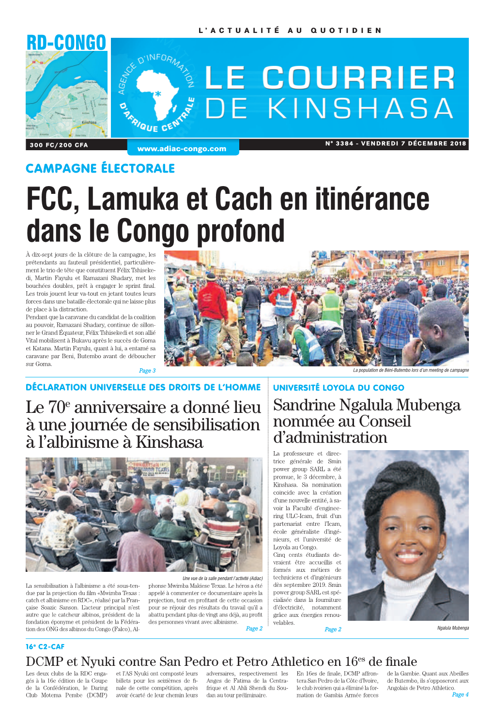 FCC, Lamuka Et Cach En Itinérance Dans Le