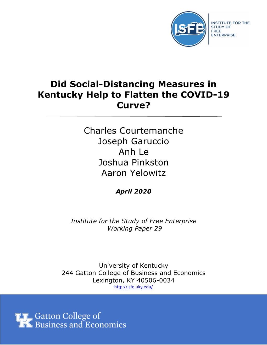 Did Social-Distancing Measures in Kentucky Help to Flatten the COVID-19 Curve?