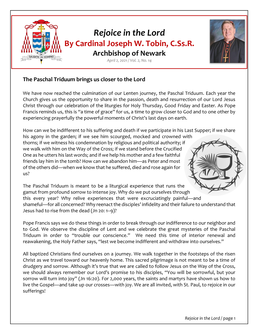Rejoice in the Lord by Cardinal Joseph W