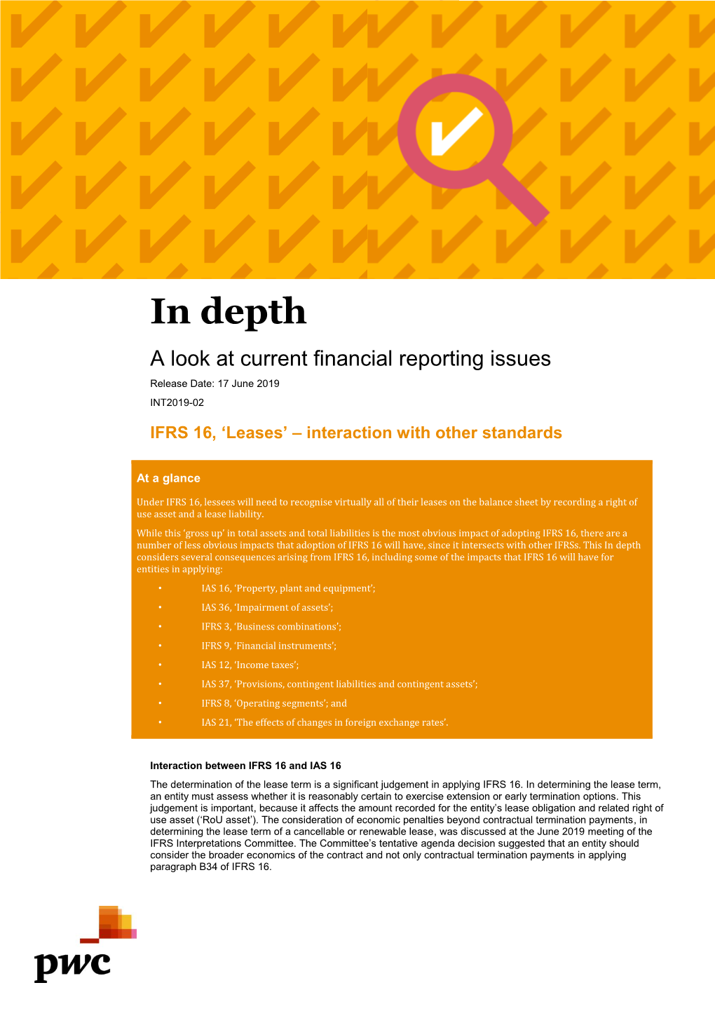 Impact of IFRS 16 on Other Standards