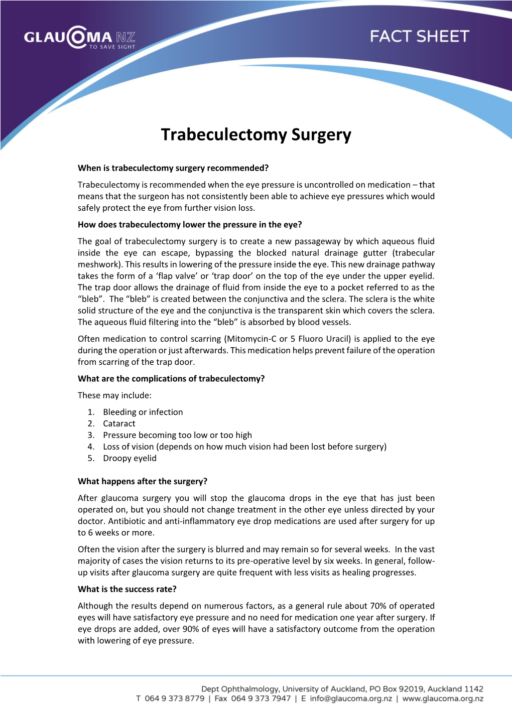 Trabeculectomy Surgery