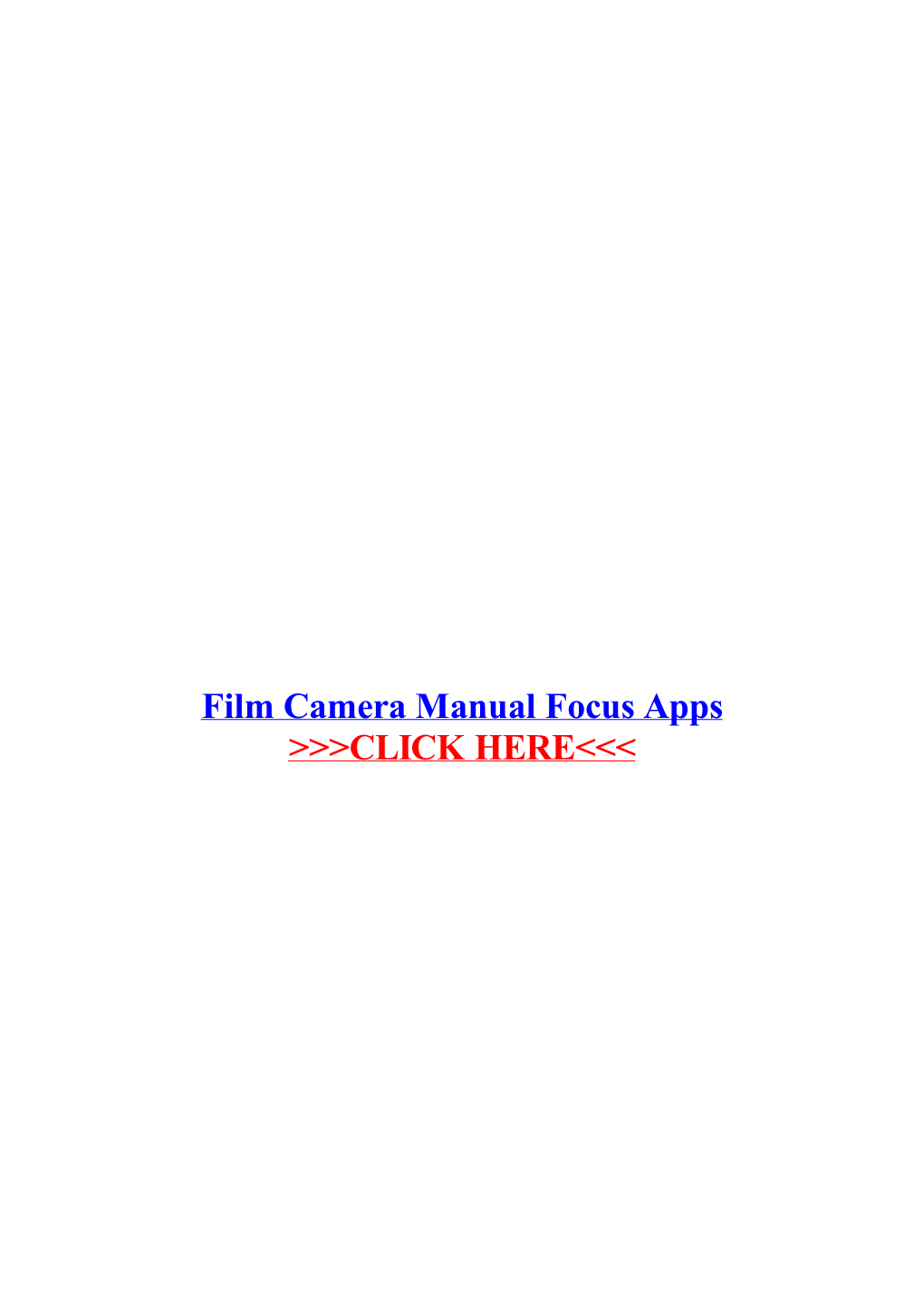 Film Camera Manual Focus Apps