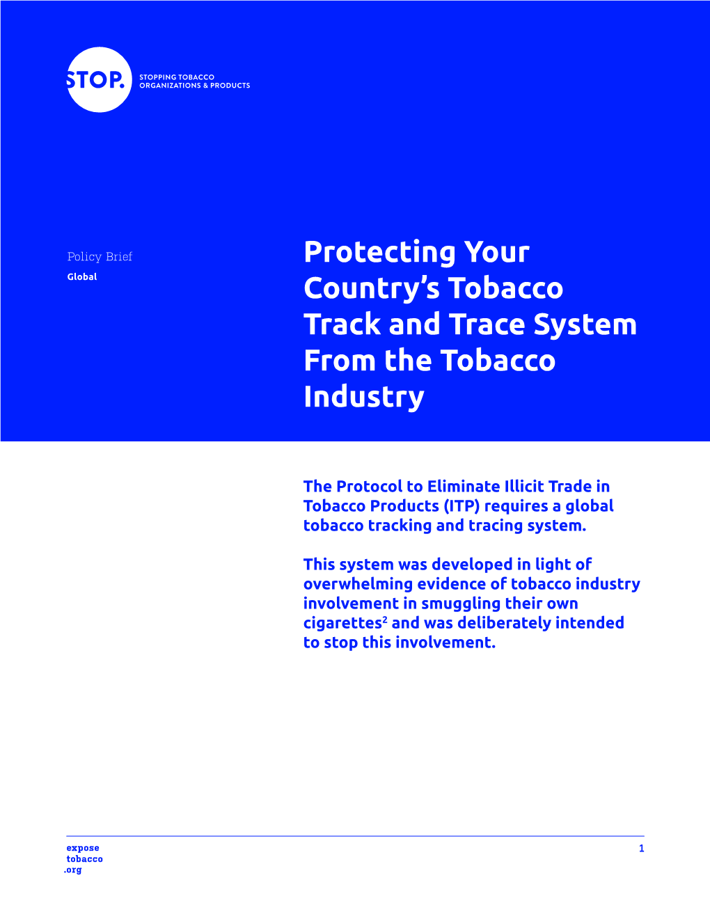 STOP Briefing on Tracking and Tracing