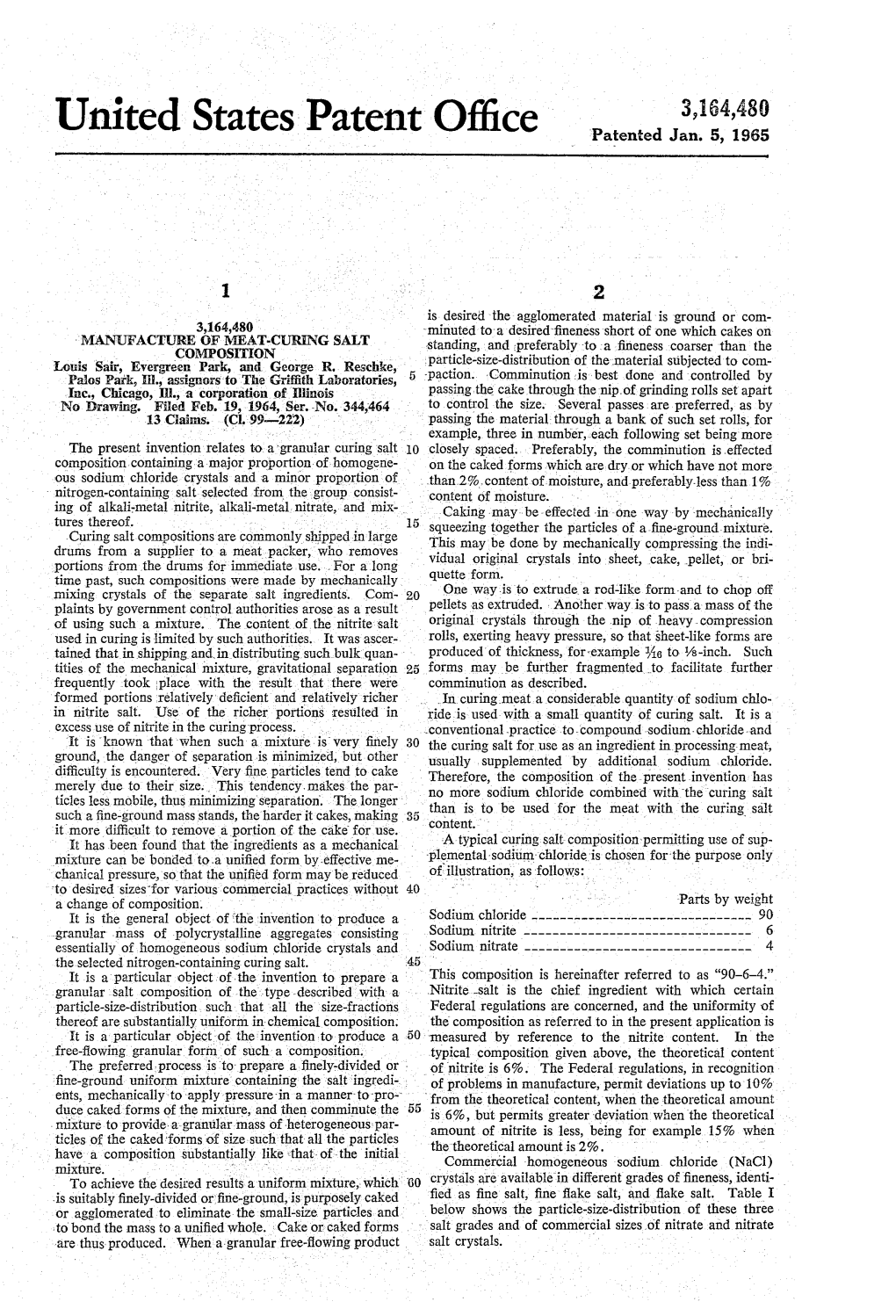 United States Patent Office Patented Jan