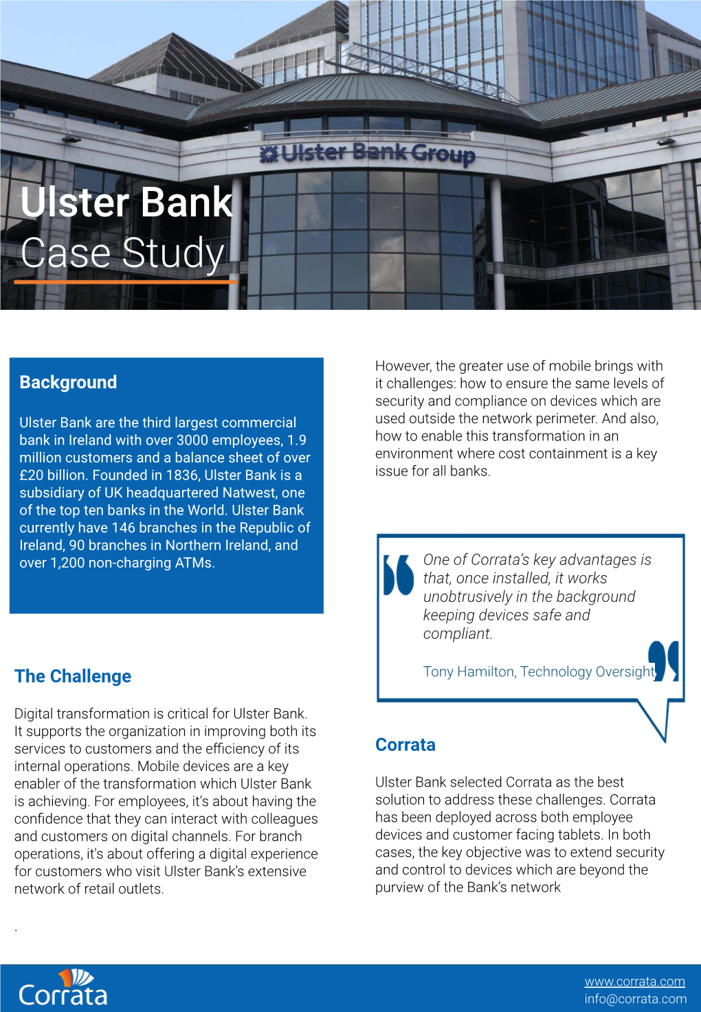 Ulster Bank Case Study