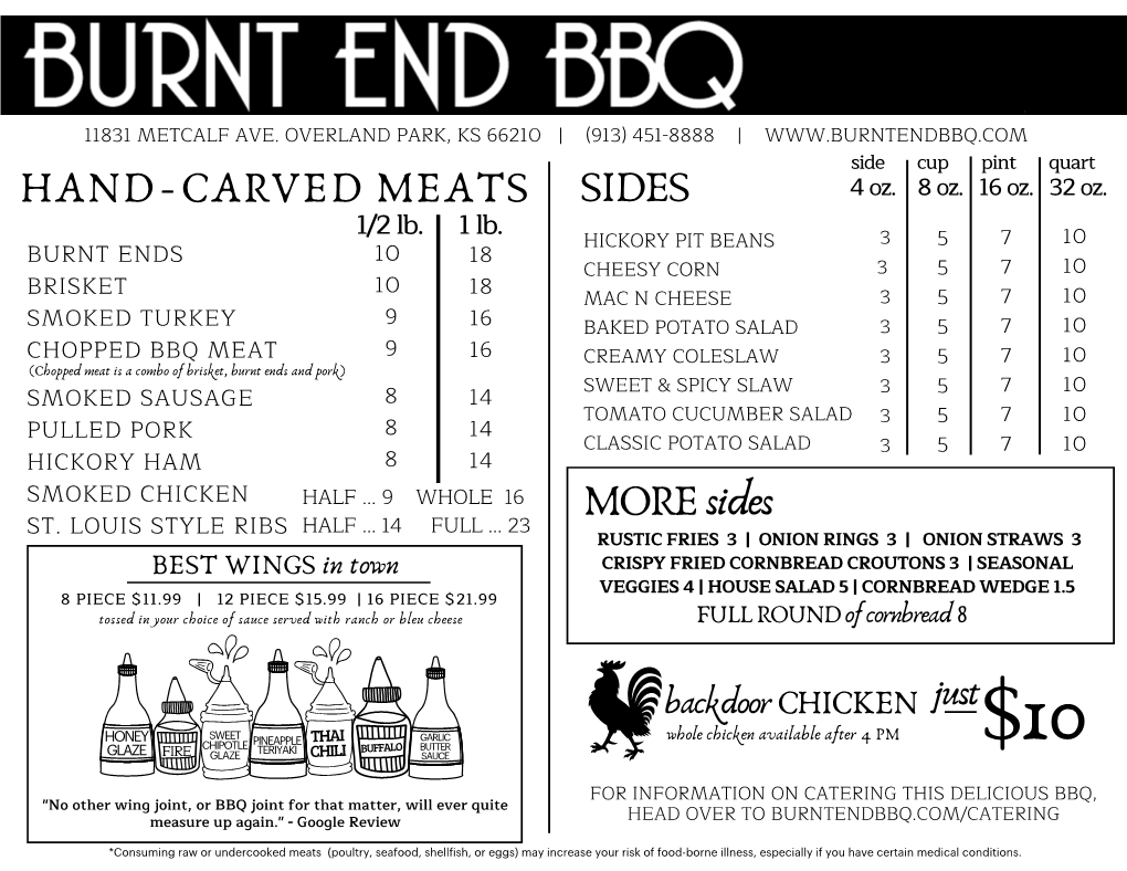 Copy of Kansas City Togo BURNT END BBQ MENU