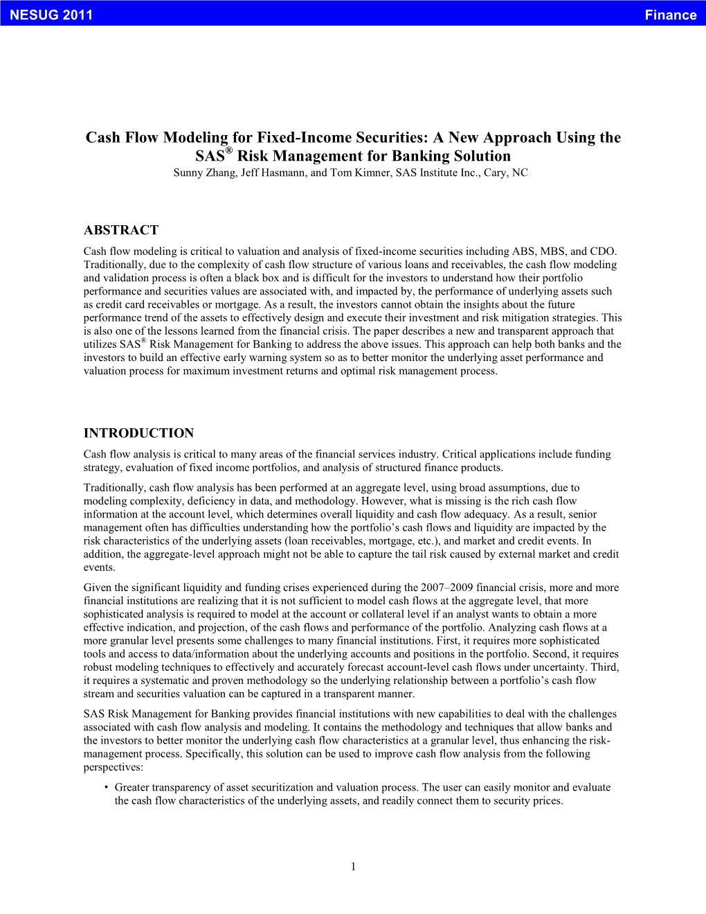 Cash-Flow Modeling for Fixed Income Securities?