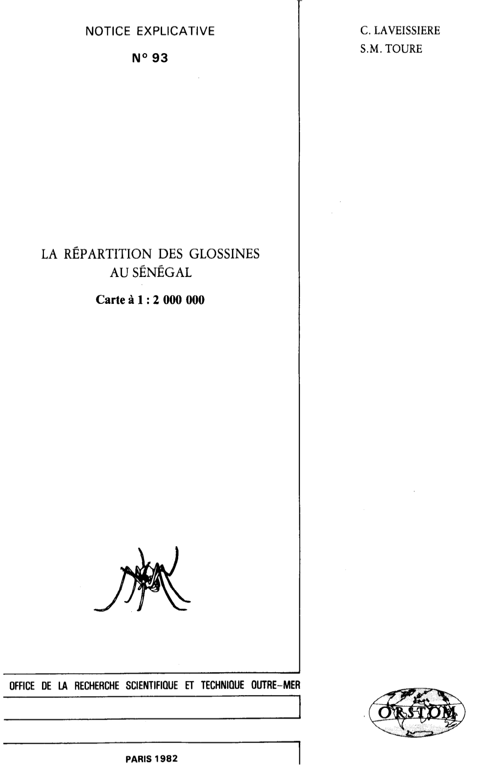 La Répartition Des Glossines Au Sénégal : Carte À 1/2 000