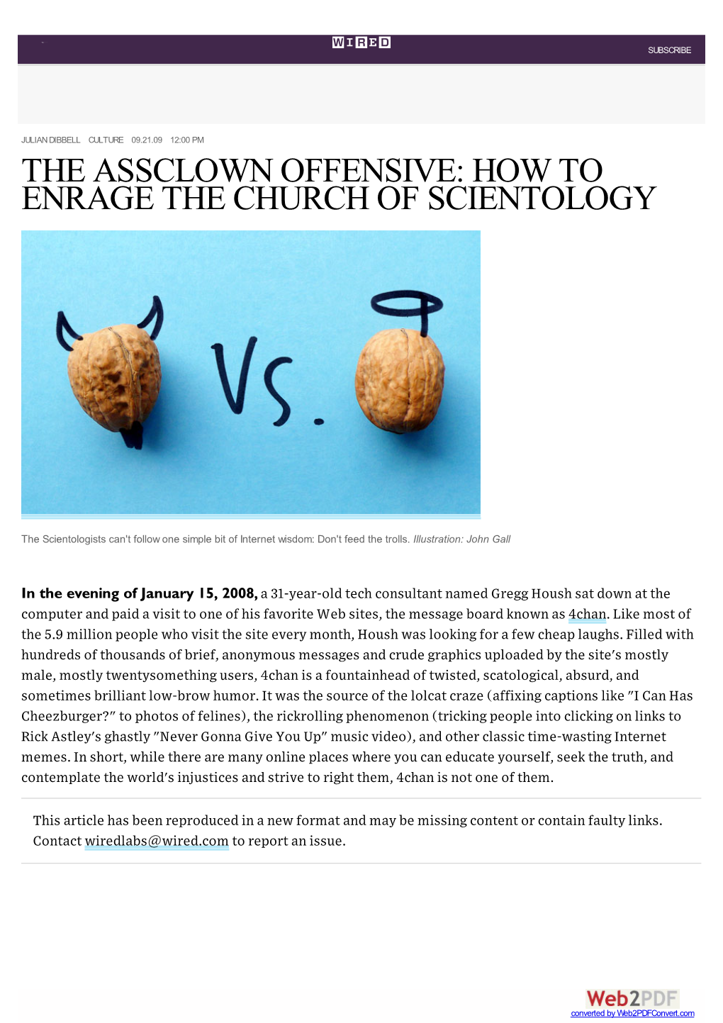 The Assclown Offensive: How to Enrage the Church of Scientology | WIRED