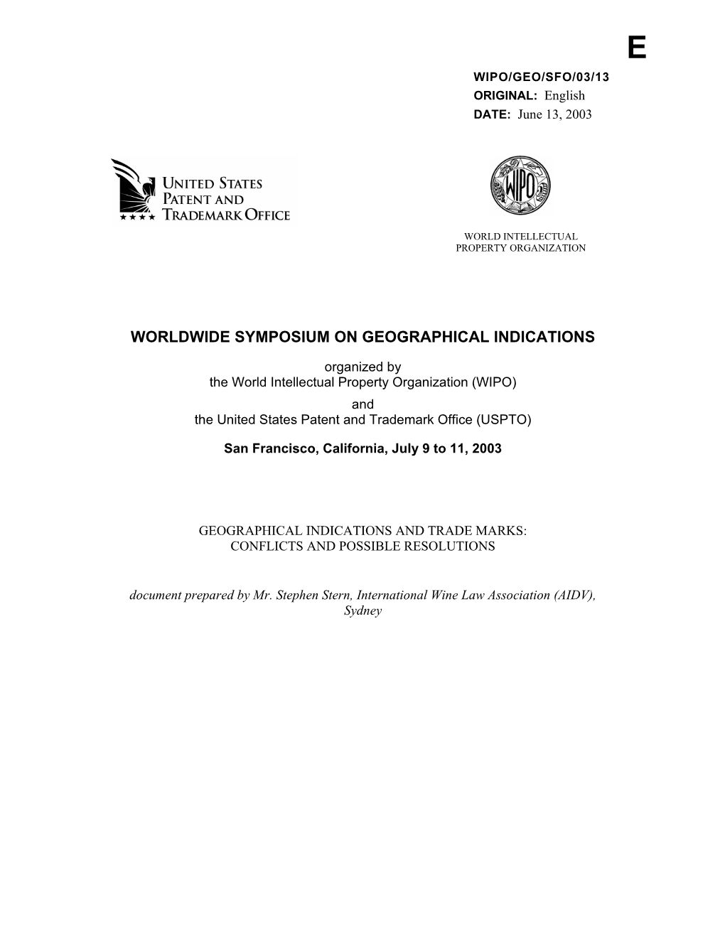 Worldwide Symposium on Geographical Indications