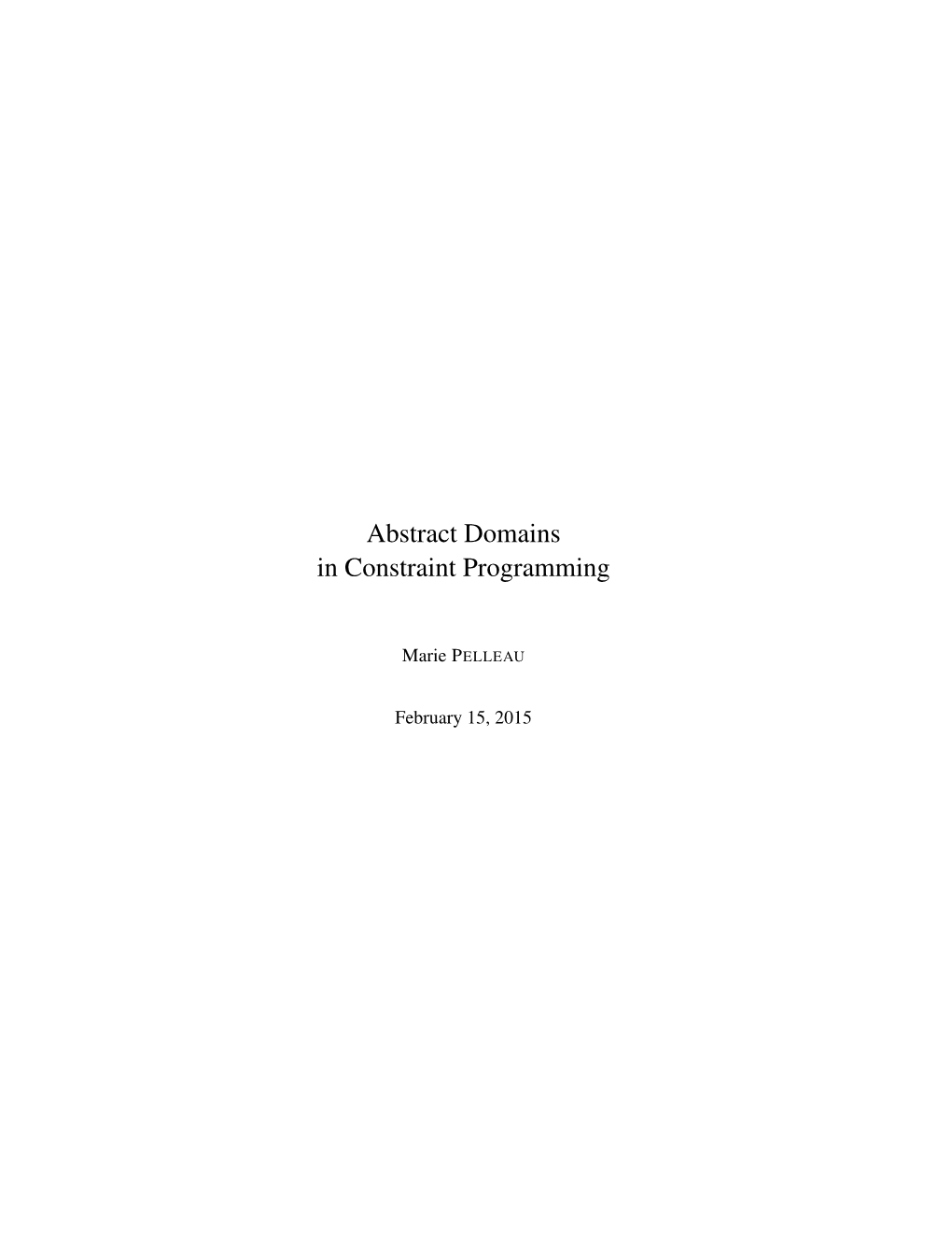 Abstract Domains in Constraint Programming