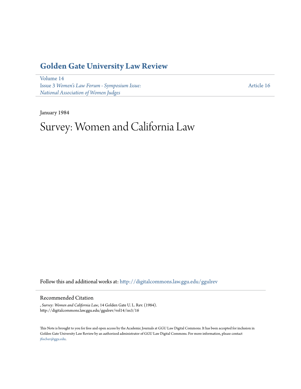 Women and California Law