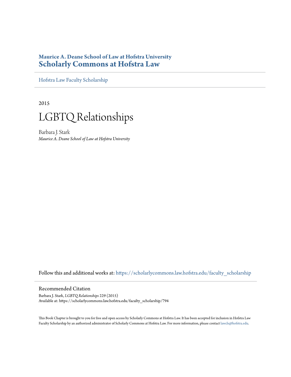 LGBTQ Relationships Barbara J