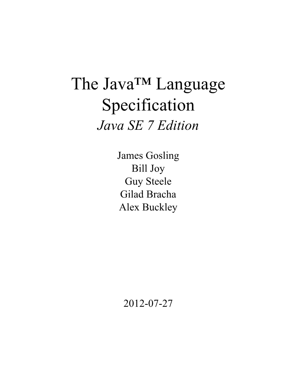 The Java™ Language Specification Java SE 7 Edition