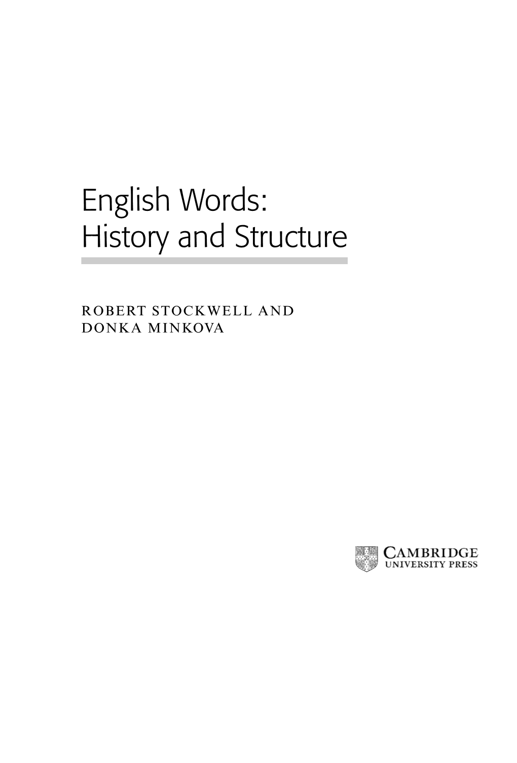 English Words: History and Structure