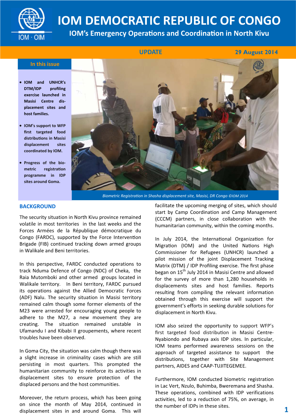 IOM DRC Emergency Operations and Coordination in North Kivu, 29