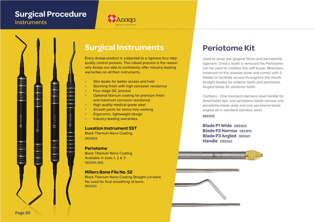 Periotome Kit Surgical Instruments Surgical Procedure