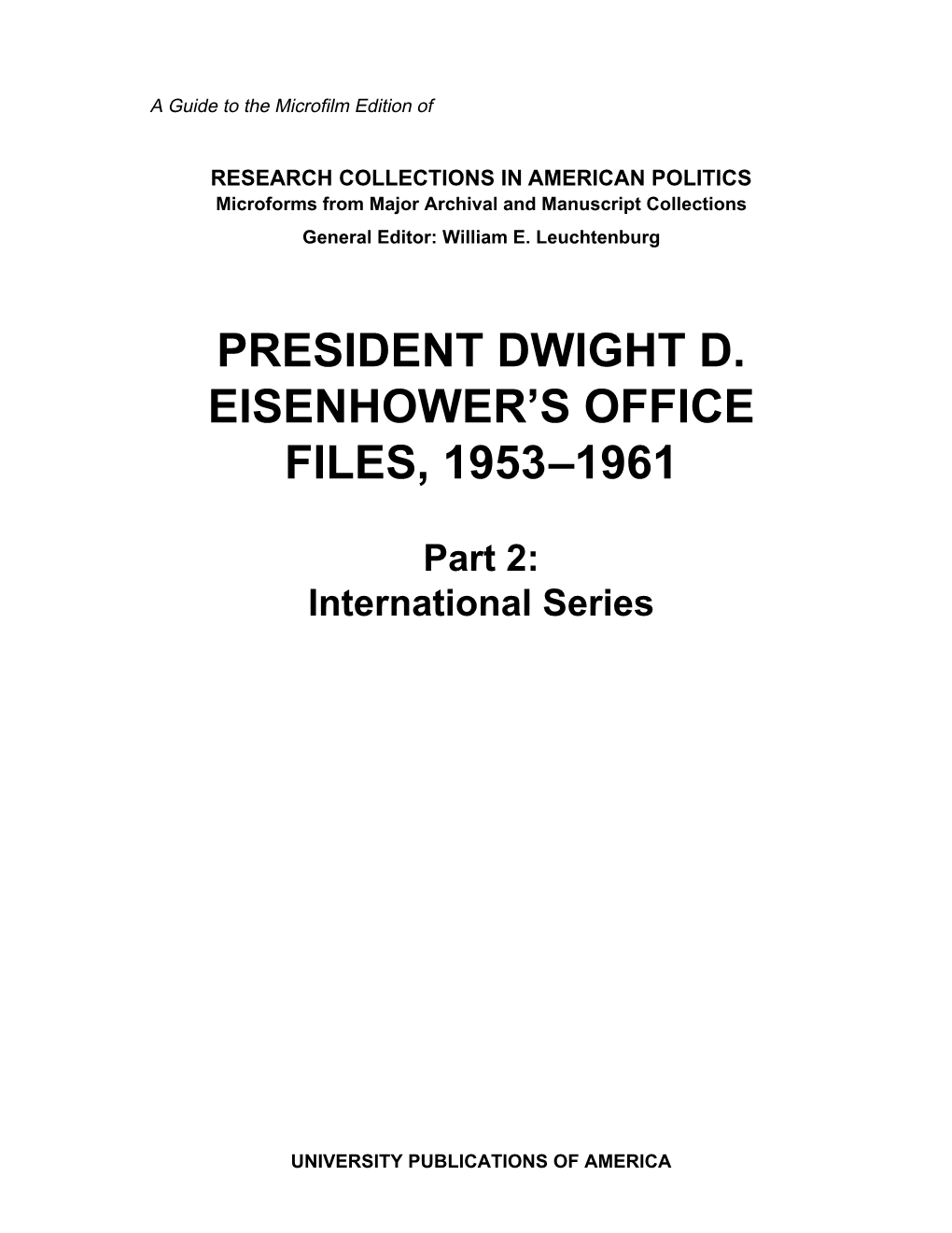 President Dwight D. Eisenhower's Office