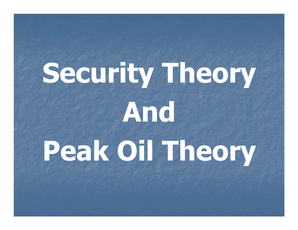 Security Theory and Peak