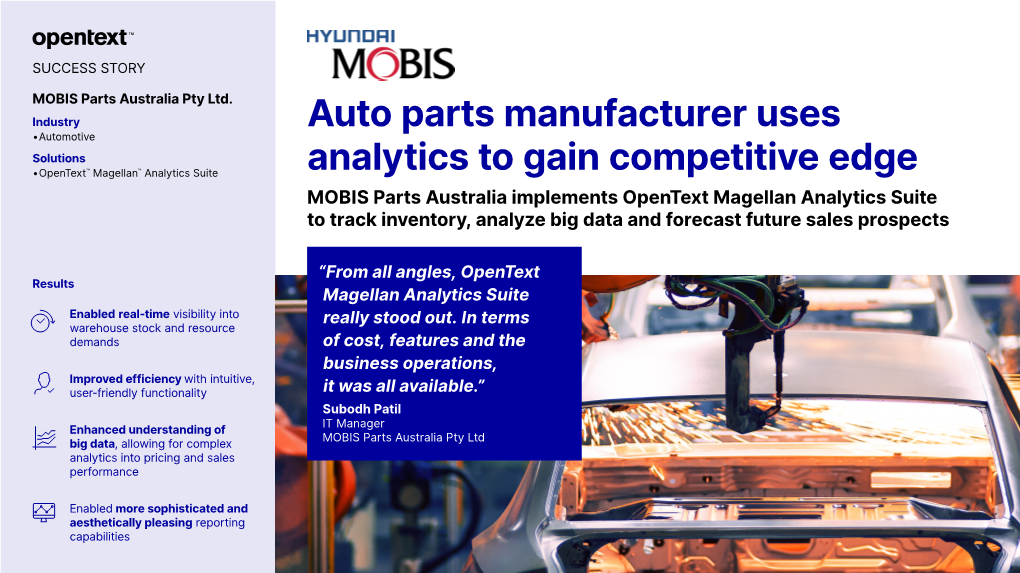 SUCCESS STORY MOBIS Parts Australia Pty Ltd