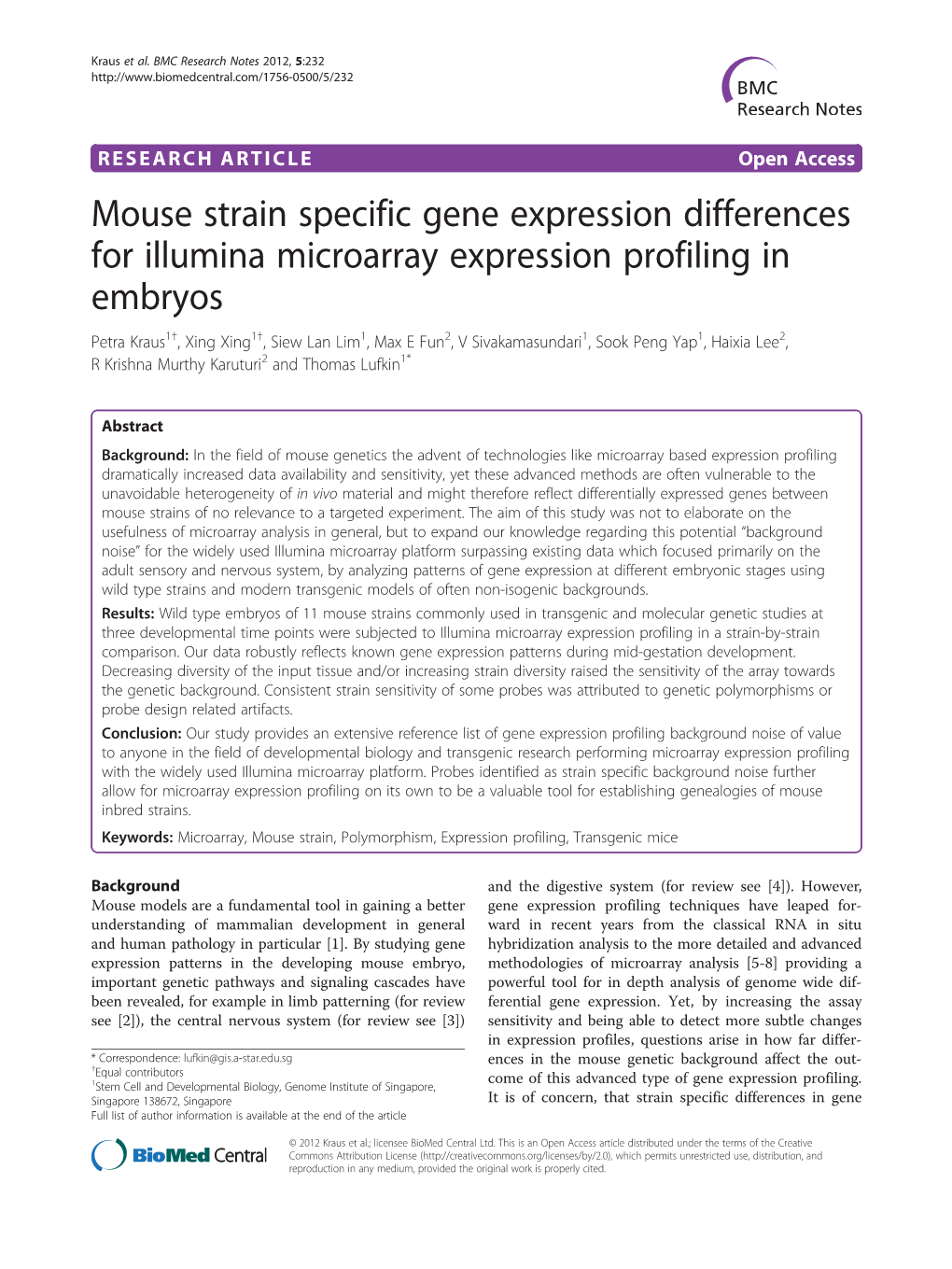 Mouse Strain Specific Gene Expression Differences for Illumina Microarray