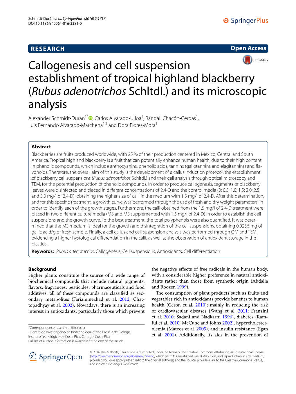 Callogenesis and Cell Suspension Establishment of Tropical Highland