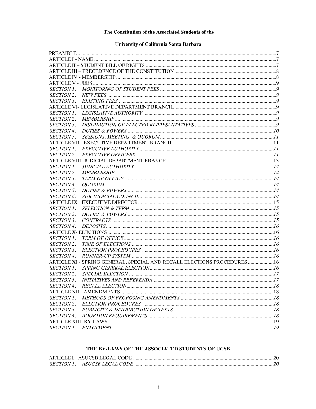 A.S. Legal Code and the Senate