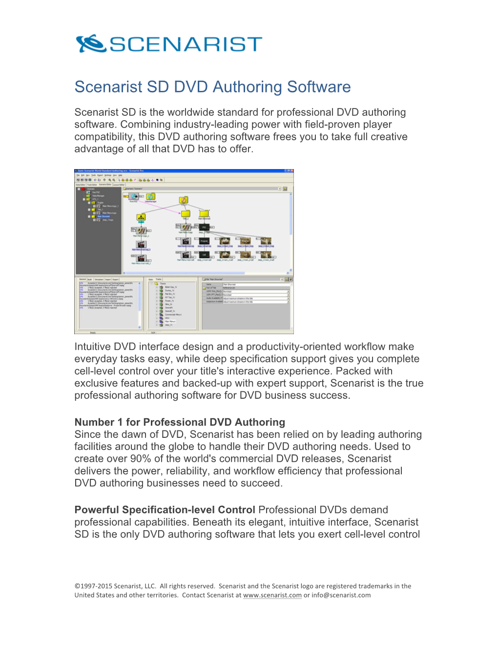 Scenarist SD DVD Authoring Software