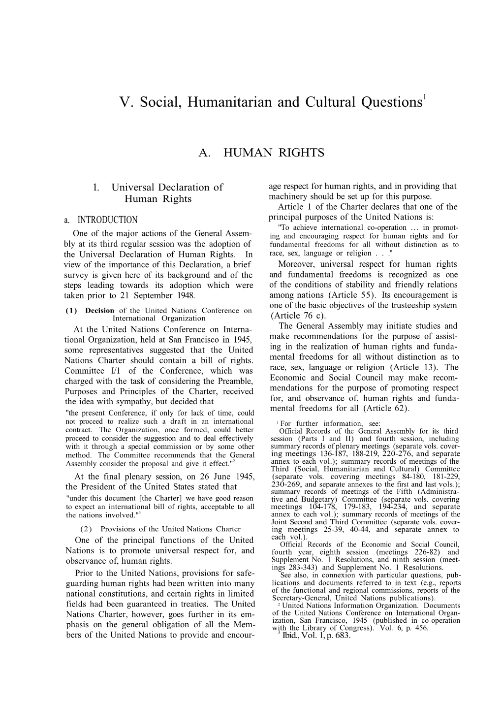 [ 1948-49 ] Part 1 Chapter 5 Social, Humanitarian And