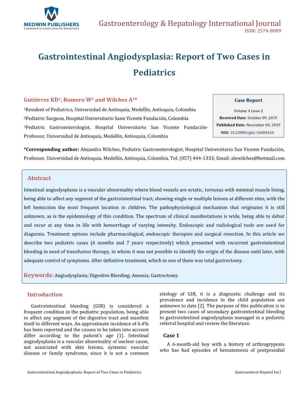 Gastrointestinal Angiodysplasia: Report of Two Cases in Pediatrics