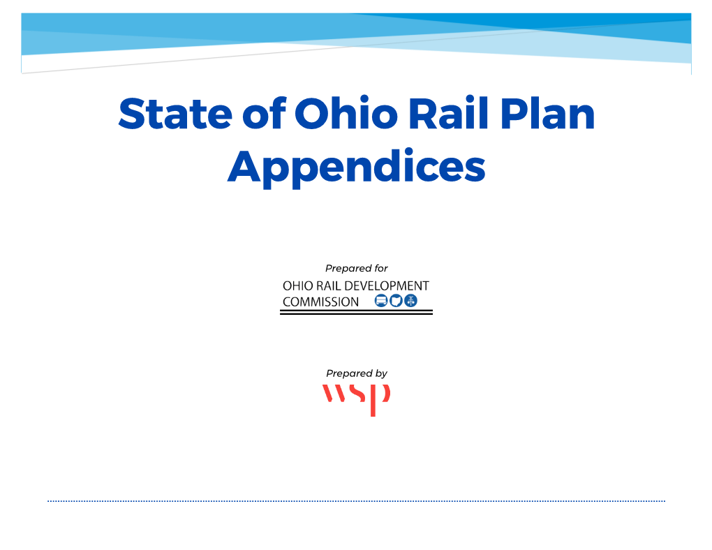 State of Ohio Rail Plan Appendices Final