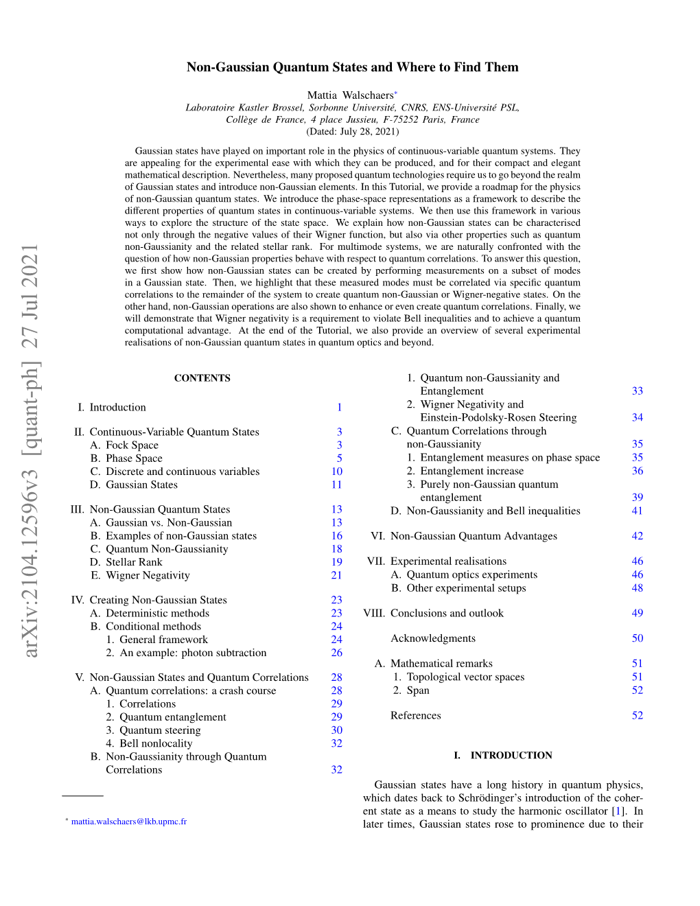 Arxiv:2104.12596V3 [Quant-Ph] 27 Jul 2021 2