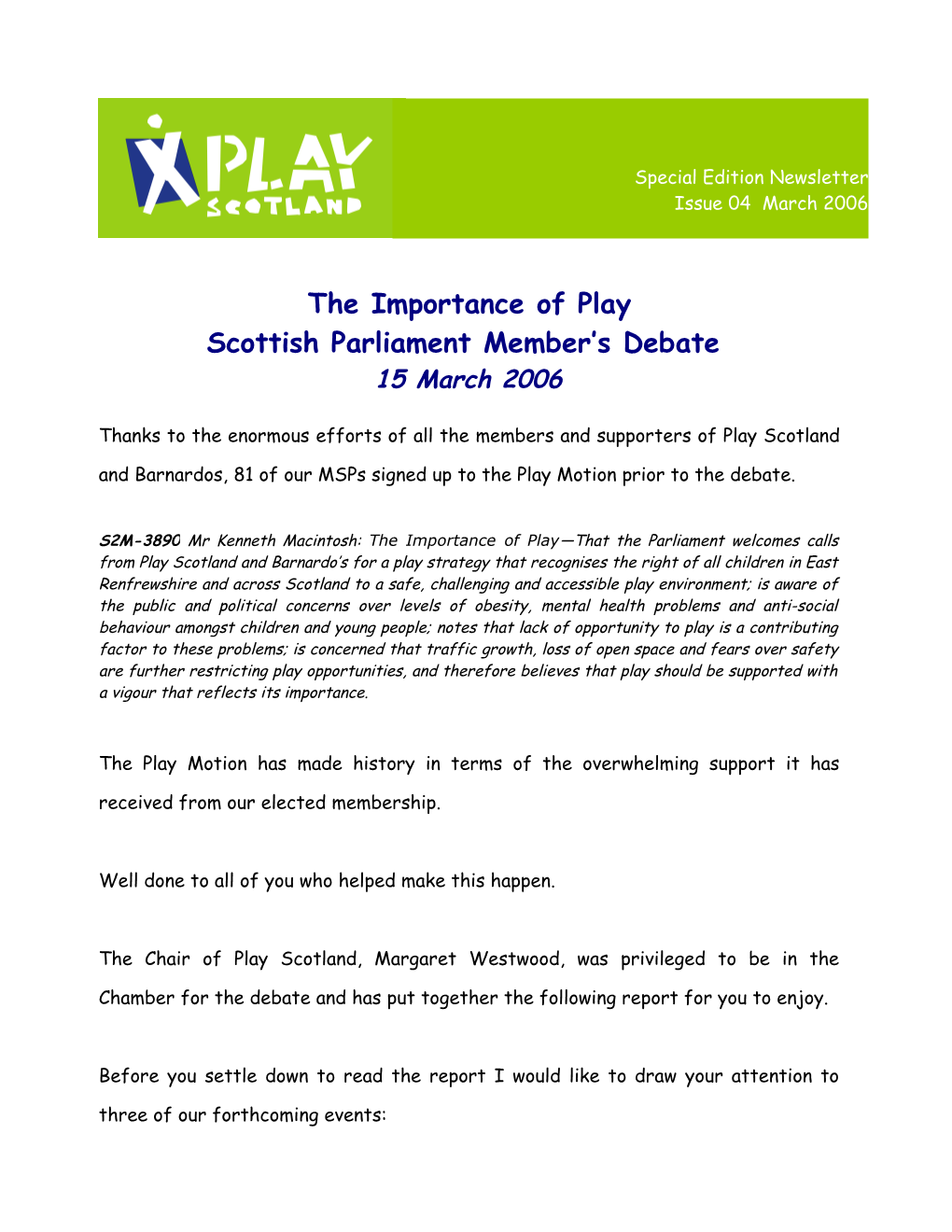 The Importance of Play