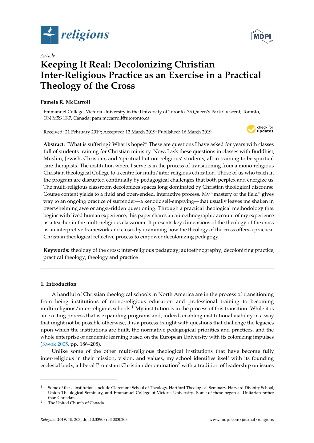 Decolonizing Christian Inter-Religious Practice As an Exercise in a Practical Theology of the Cross