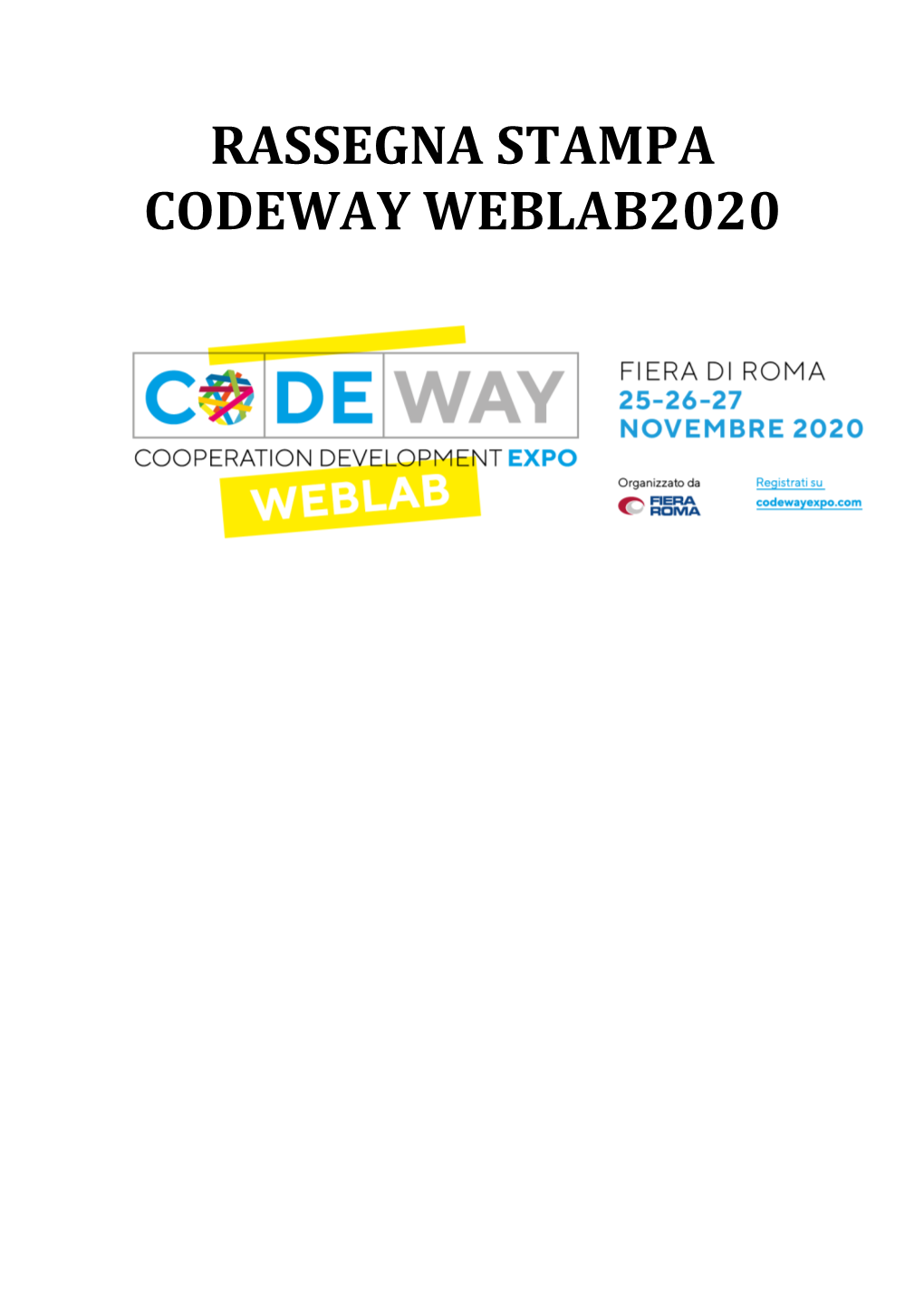 Rassegna Stampa Codeway Weblab2020