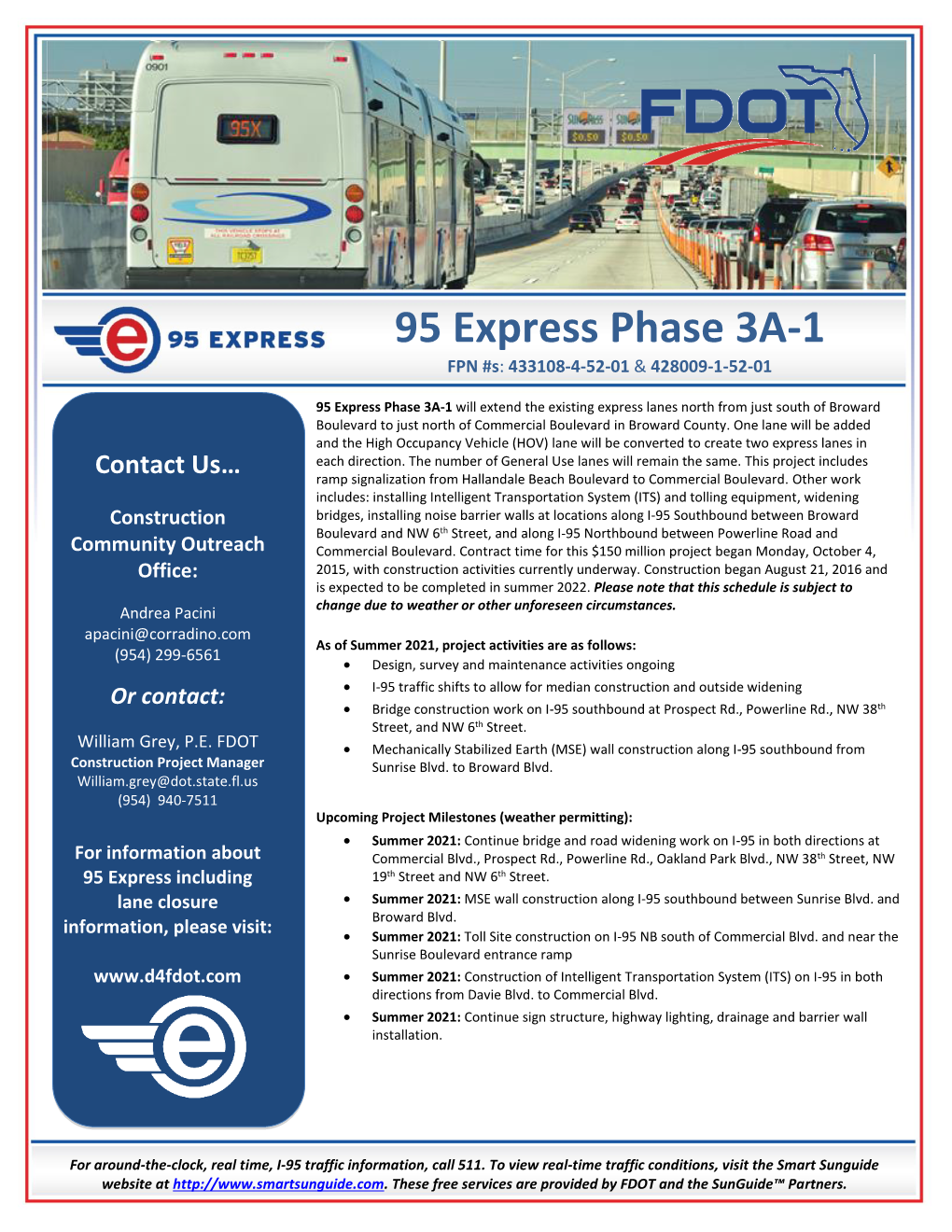 95 Express Phase 3A-1 Summer Fact Sheet