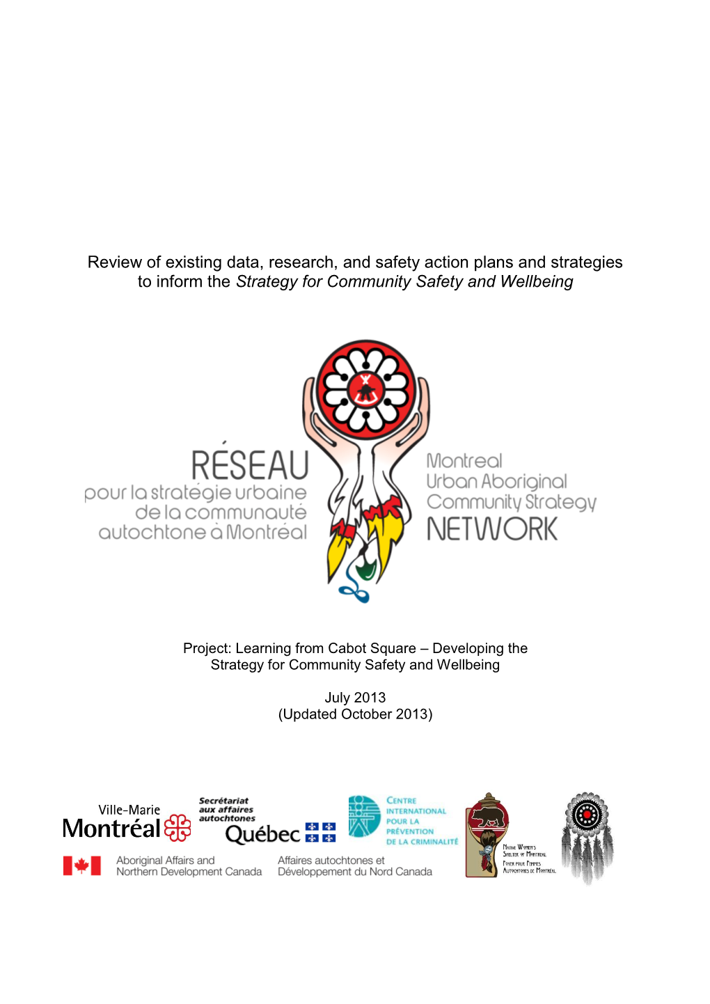 Review of Existing Data, Research, and Safety Action Plans and Strategies to Inform the Strategy for Community Safety and Wellbeing