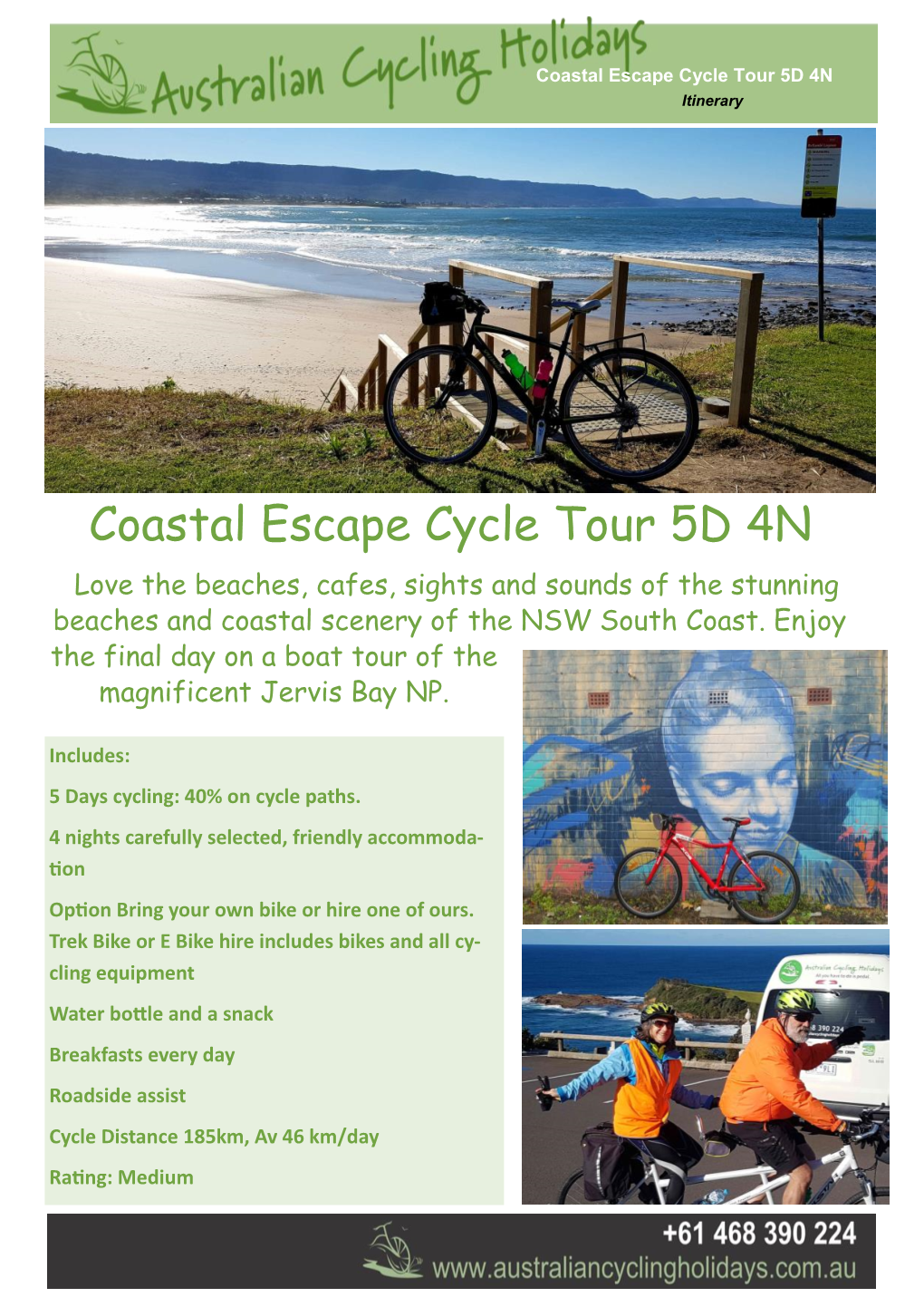 Coastal Escape Cycle Tour 5D 4N Itinerary