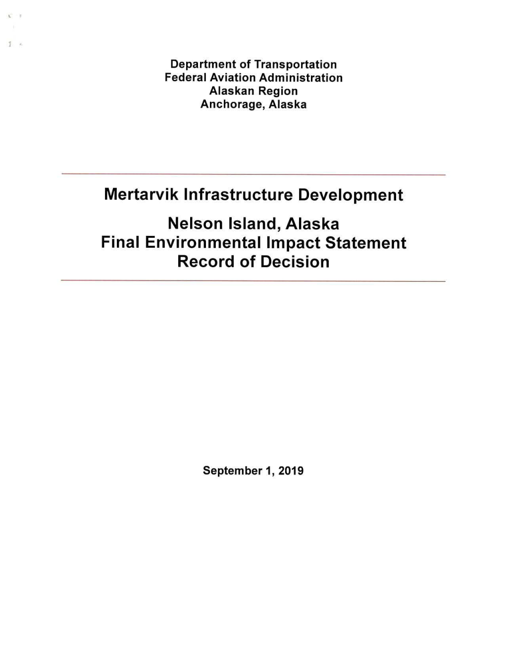 Mertarvik Infrastructure Development, Nelson Island, Alaska Final