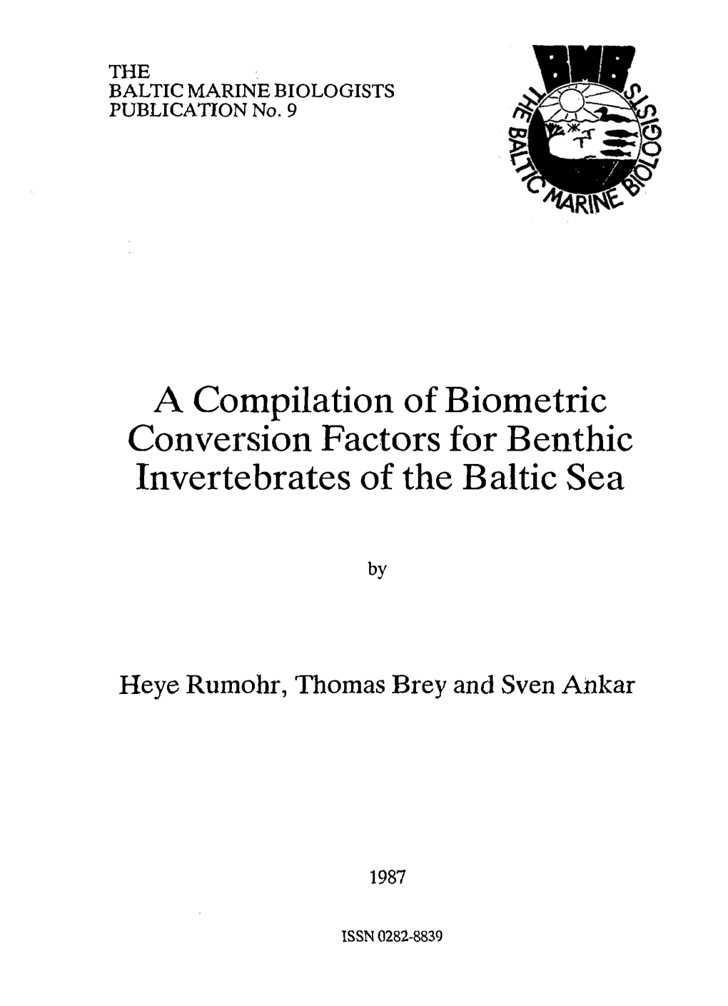 A Compilation of Biometric Conversion Factors for Benthic Invertebrates of the Baltic Sea