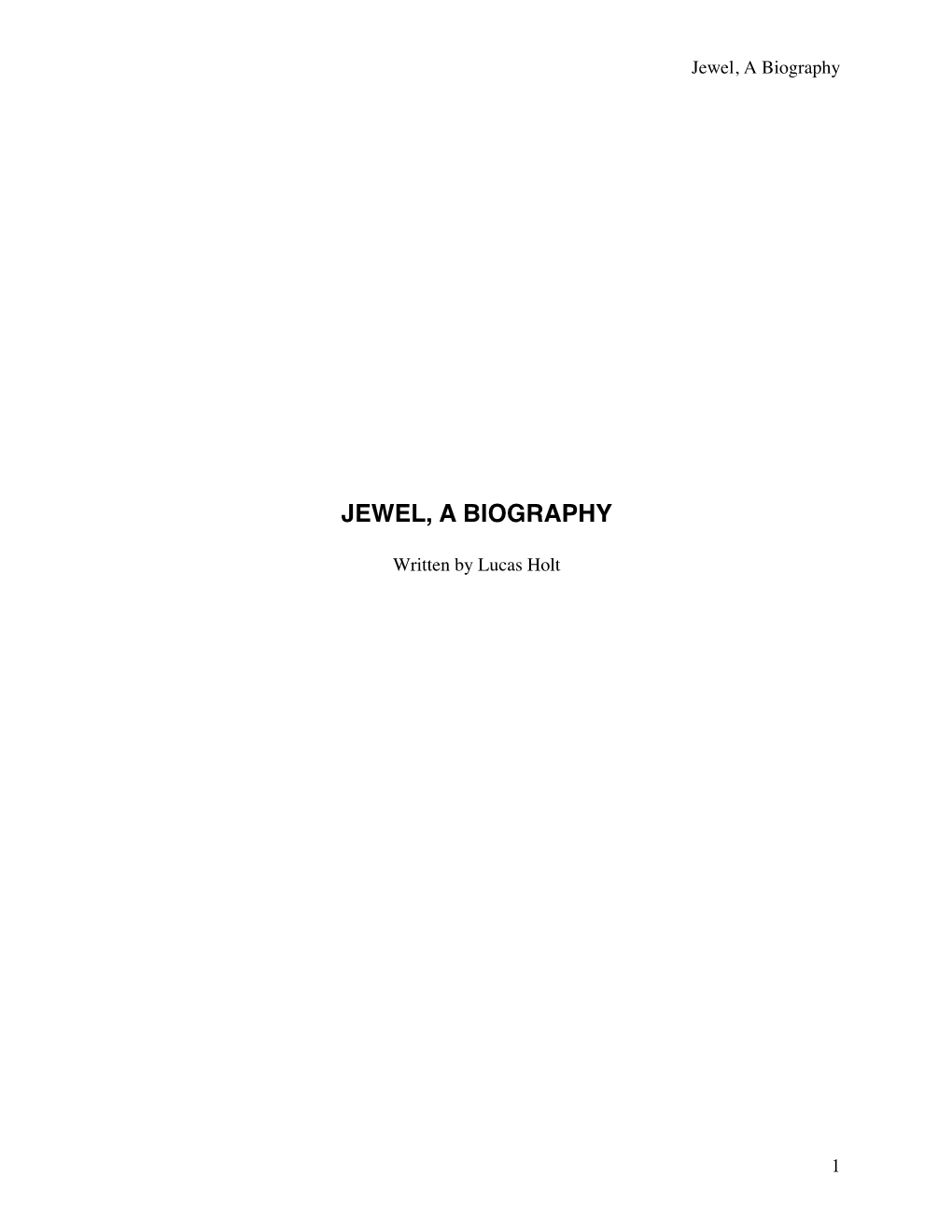 Jewel, a Biography