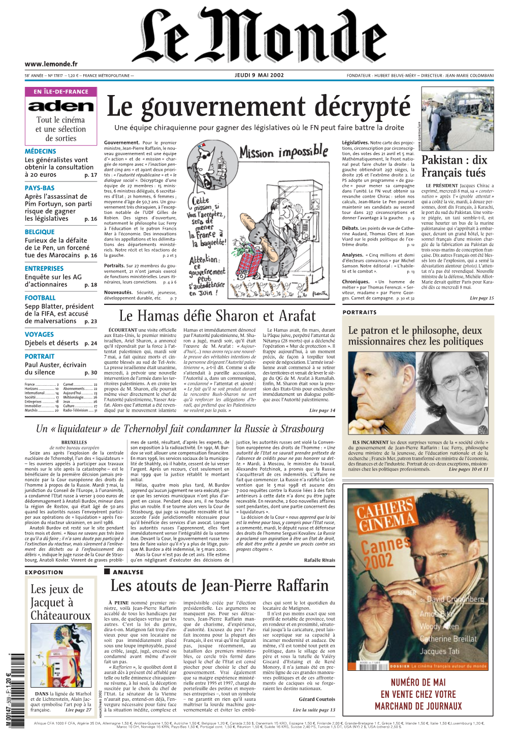 LE MONDE/PAGES&lt;UNE&gt;