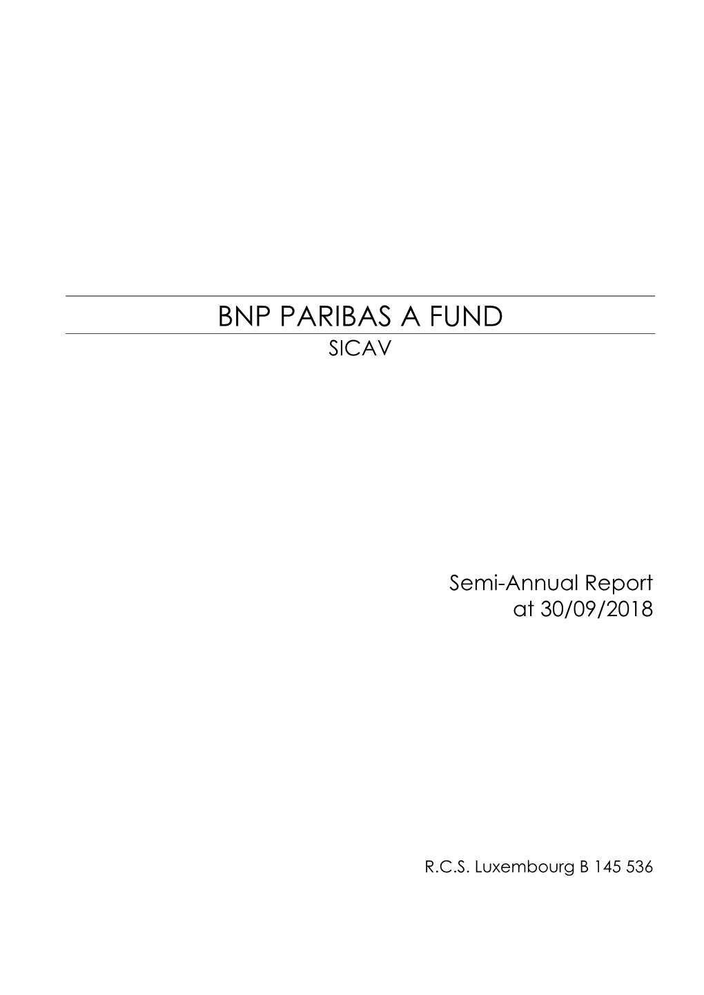 Bnp Paribas a Fund Sicav