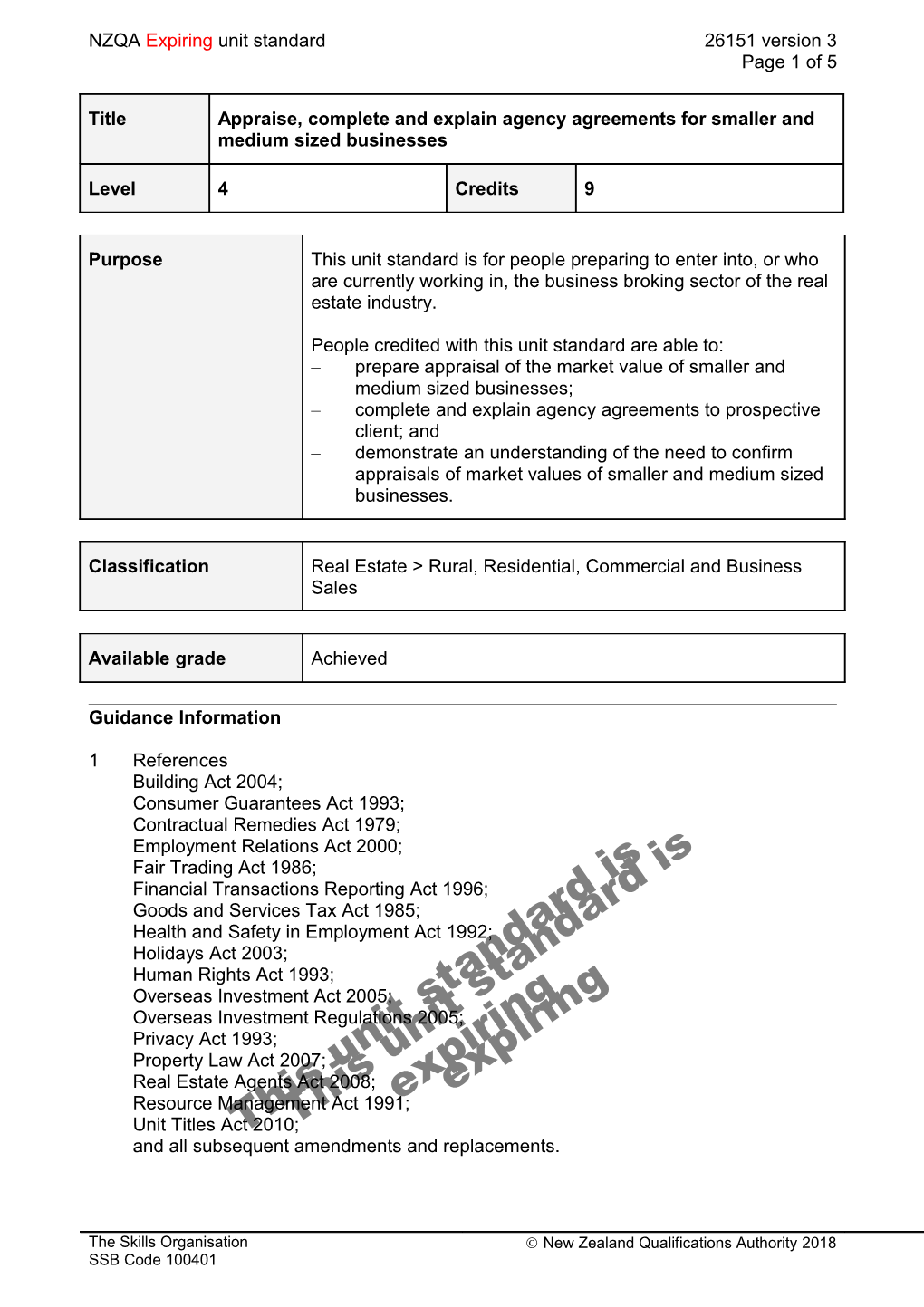 26151 Appraise, Complete and Explain Agency Agreements for Smaller and Medium Sized Businesses