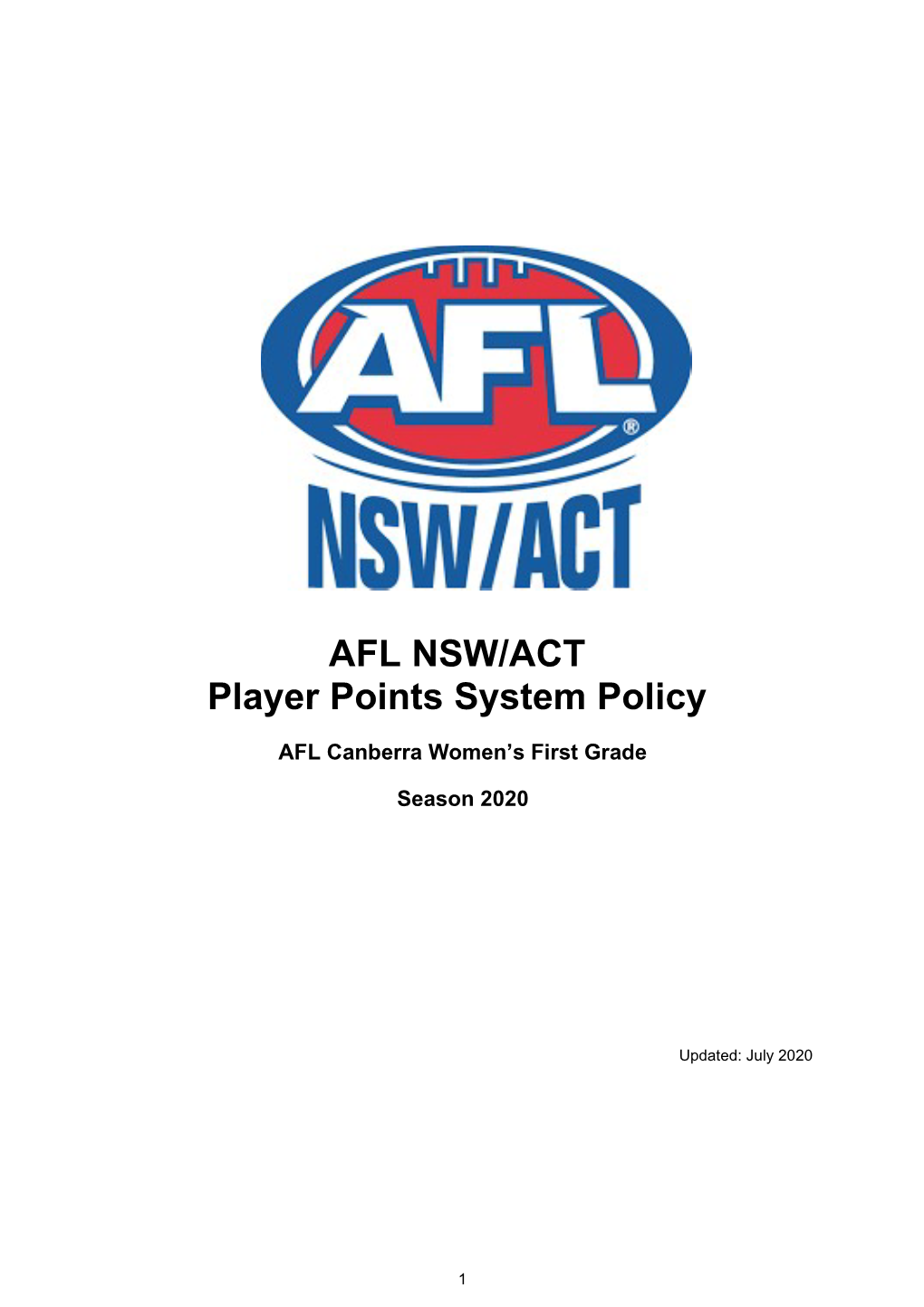 AFL NSW/ACT Player Points System Policy